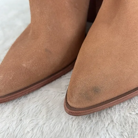 EUC SCHUTZ Boots 8.5 TESSIE Honeycomb Suede Booties Western Pointed Toe Pull On