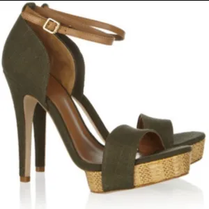 EUC Tory Burch Olive Green Amina Platform Stilettos
