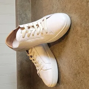 EUC Wms Soludos Ibiza White Leather Sneakers Size 11