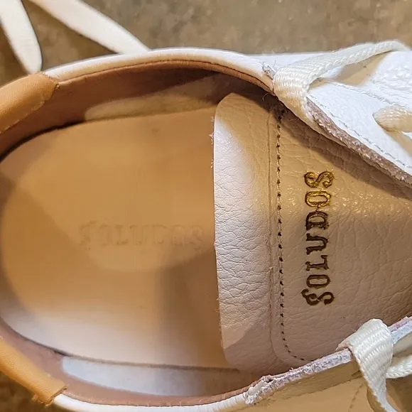 EUC Wms Soludos Ibiza White Leather Sneakers Size 11