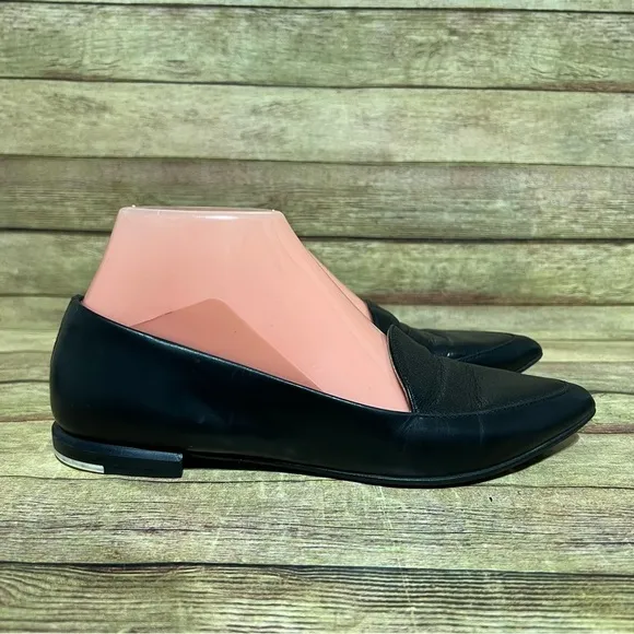 Everlane Black Leather Pointed Toe Loafers