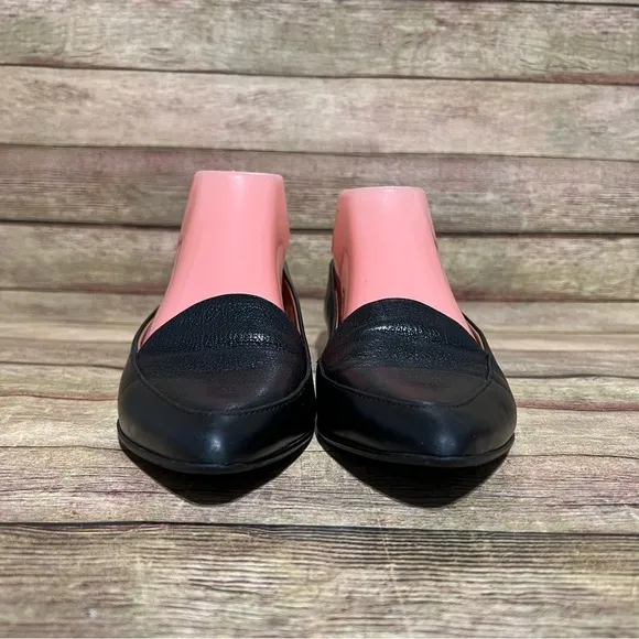Everlane Black Leather Pointed Toe Loafers