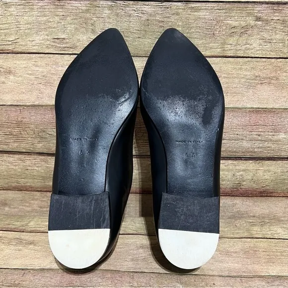 Everlane Black Leather Pointed Toe Loafers