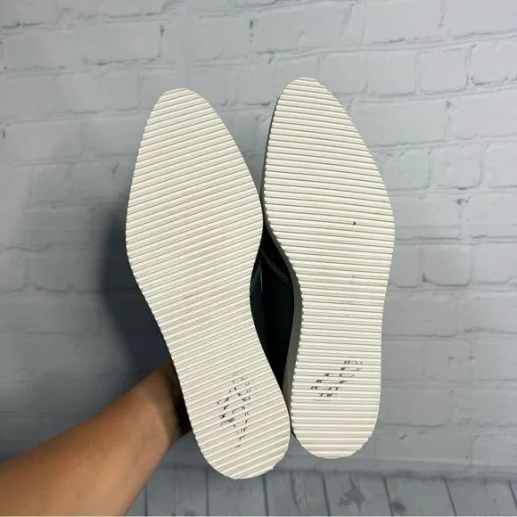 Everlane gray leather pointy toe wedge loafers size 9.5 new