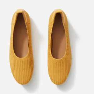 Everlane The Day Glove in ReKnit Red ballet flats slip on skimmers