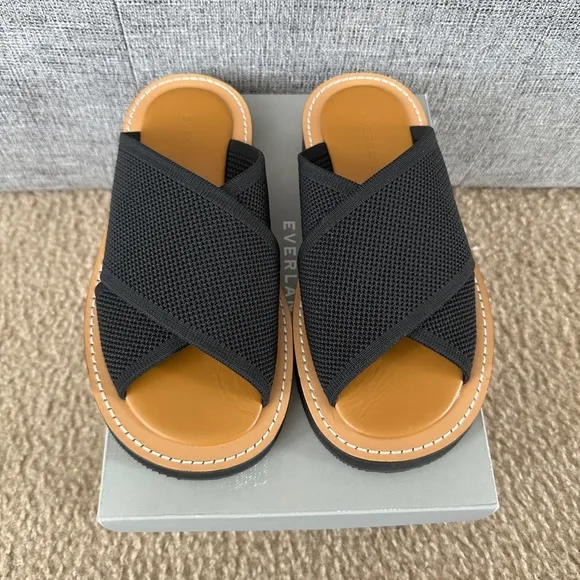 Everlane The ReKnit City Flatform Sandal in Black 6.5 NEW