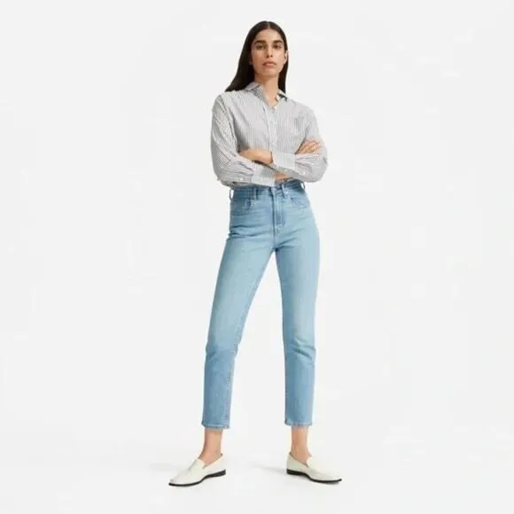 Everlane Women Bone/Off White Croc Embossed Leather Italian Loafers Shoes size 7