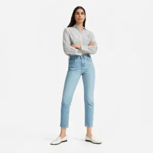 Everlane Women Bone/Off White Croc Embossed Leather Italian Loafers Shoes size 7