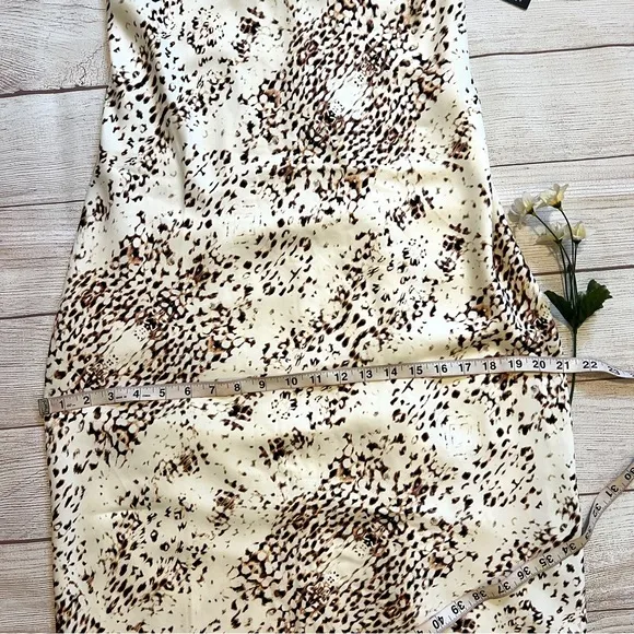 EXPRESS Rachel Zoe Printed Satin Cowl Neck Midi Slip Dress