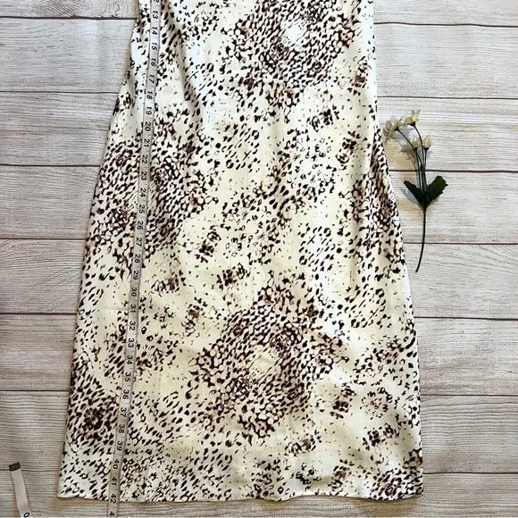 EXPRESS Rachel Zoe Printed Satin Cowl Neck Midi Slip Dress