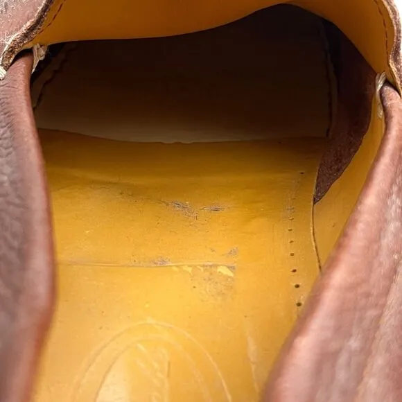 Faconnable Loafers Mens Size 12 Tan Brown Leather Square Toe Slip On Driver Shoe