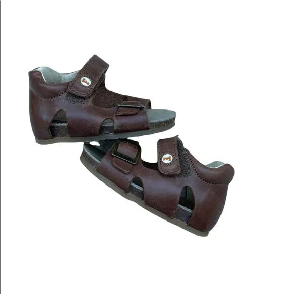 Falcotto brown leather strap sandals size 19 EU (Approx 2-3 US)