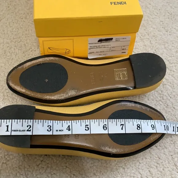 FENDI Monster eye saffiano leather ballerina flats