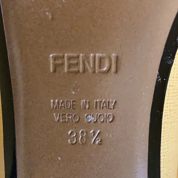 FENDI Monster eye saffiano leather ballerina flats