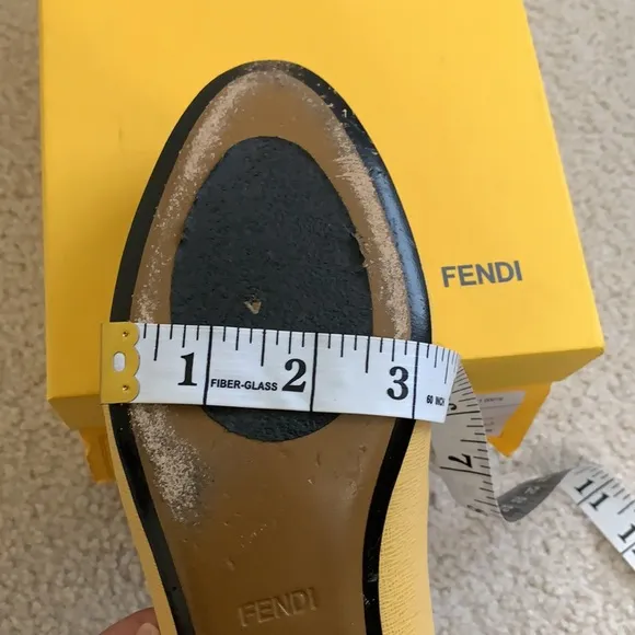 FENDI Monster eye saffiano leather ballerina flats