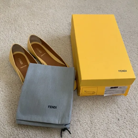 FENDI Monster eye saffiano leather ballerina flats