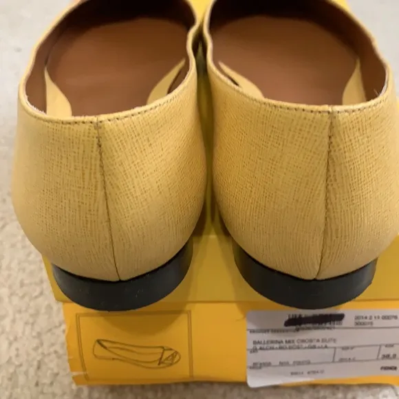 FENDI Monster eye saffiano leather ballerina flats
