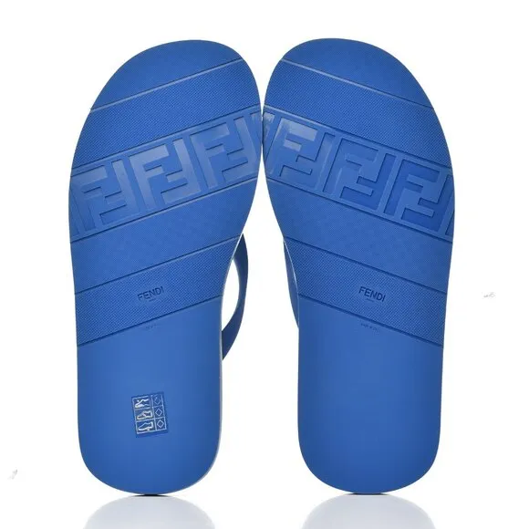 Fendi  Rubber FF Mens Logo Thong Sandals