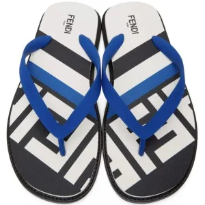 Fendi  Rubber FF Mens Logo Thong Sandals