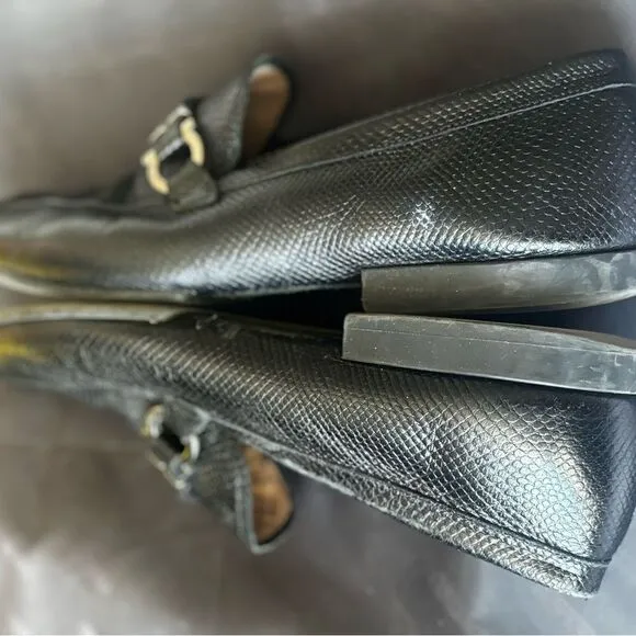 Ferragamo dress shoe horsebit loafers Silver buckle logo shoes driving s…