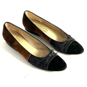 Ferragamo Loafer Ballet Flats 9 AAAA Brown Gray Black Suede Tassel Slip On Italy