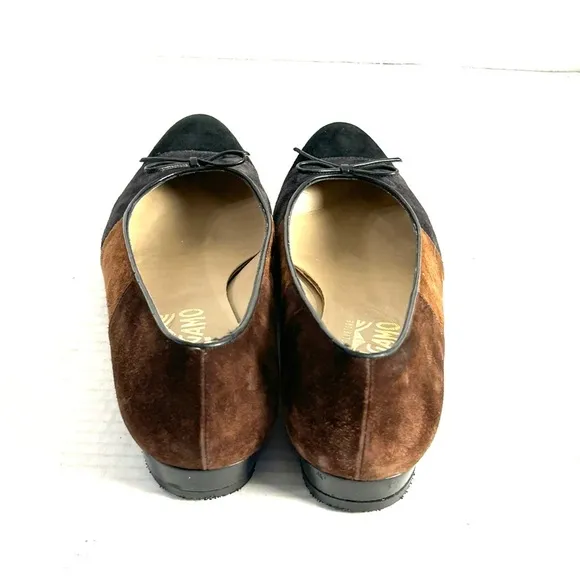 Ferragamo Loafer Ballet Flats 9 AAAA Brown Gray Black Suede Tassel Slip On Italy