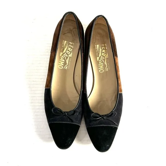 Ferragamo Loafer Ballet Flats 9 AAAA Brown Gray Black Suede Tassel Slip On Italy