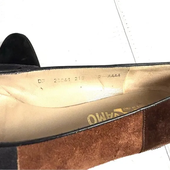 Ferragamo Loafer Ballet Flats 9 AAAA Brown Gray Black Suede Tassel Slip On Italy