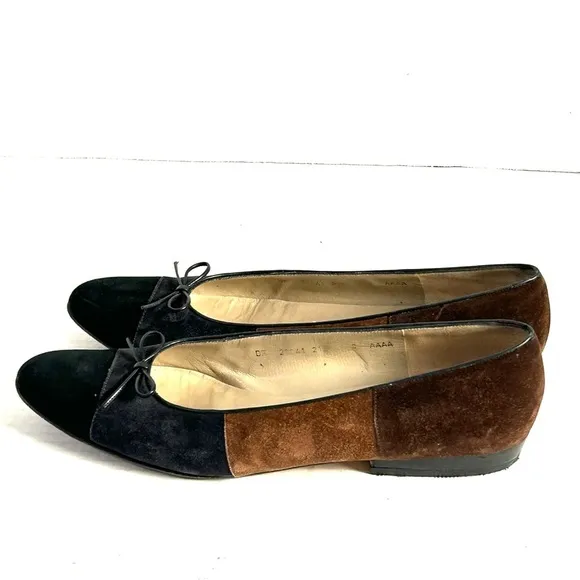 Ferragamo Loafer Ballet Flats 9 AAAA Brown Gray Black Suede Tassel Slip On Italy