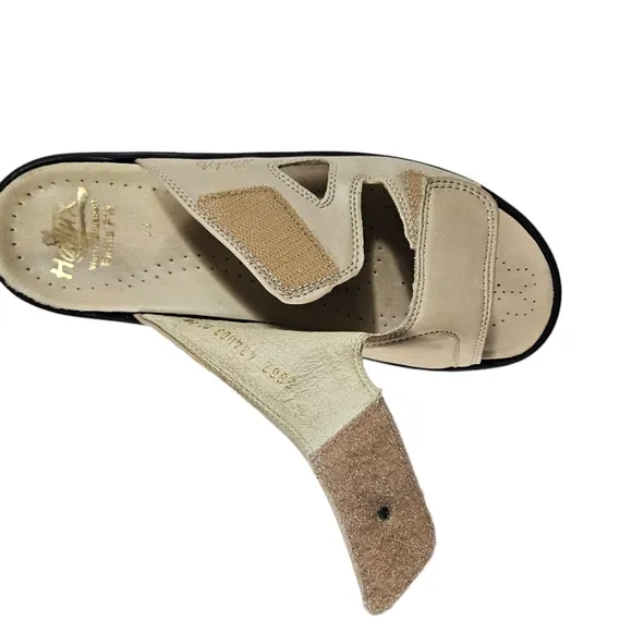 Fidelio Hallux Fabia Beige Tan Bunion Relief Sandals Sz 36 US 7 Adjustable Strap