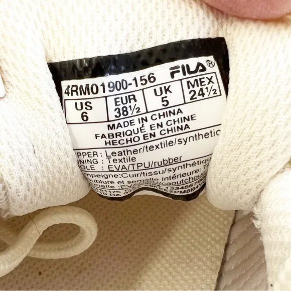 FILA Electrove TRAINERS IN CREAM AND LEOPARD PRINT WITH GUM SOLE-NEUTRAL Size 6