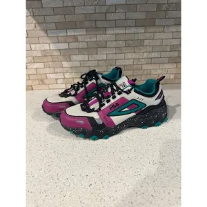 FILA Oakmont TR purple Multi Color Block Leather Chunky Sneakers
