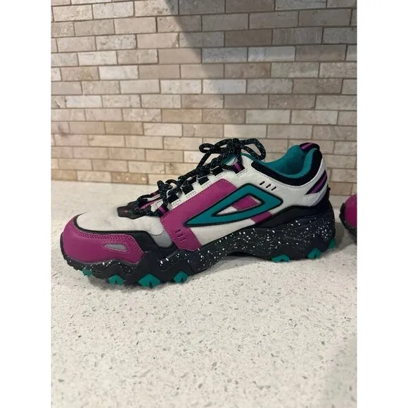 FILA Oakmont TR purple Multi Color Block Leather Chunky Sneakers