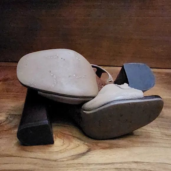 Final Sale - L'AUTRE CHOSE Dark Brown &amp; Cream Block-heeled Sandals, size 38