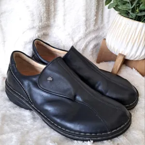Finn Comfort Flagstaff Loafers Black Leather Comfort Shoes Women's Sz 9 EUC