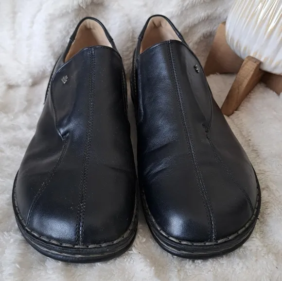 Finn Comfort Flagstaff Loafers Black Leather Comfort Shoes Women's Sz 9 EUC
