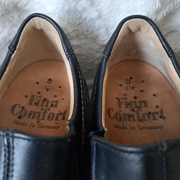 Finn Comfort Flagstaff Loafers Black Leather Comfort Shoes Women's Sz 9 EUC