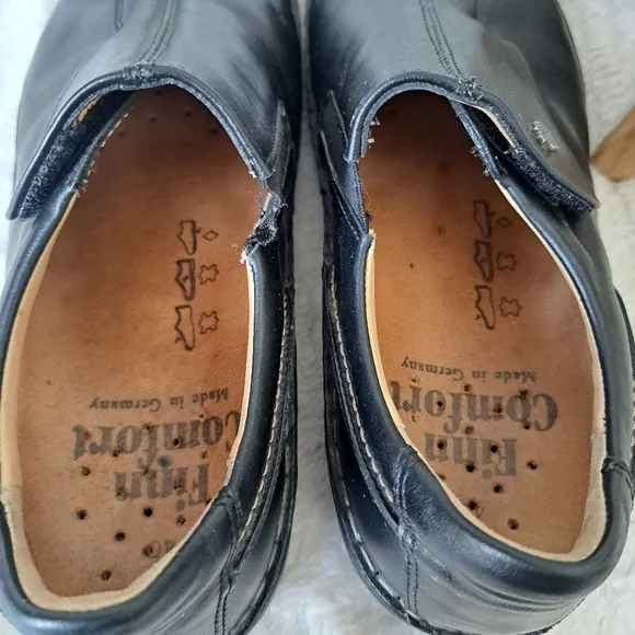 Finn Comfort Flagstaff Loafers Black Leather Comfort Shoes Women's Sz 9 EUC