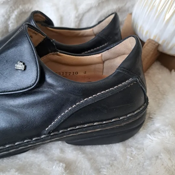 Finn Comfort Flagstaff Loafers Black Leather Comfort Shoes Women's Sz 9 EUC