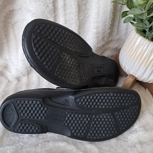 Finn Comfort Flagstaff Loafers Black Leather Comfort Shoes Women's Sz 9 EUC