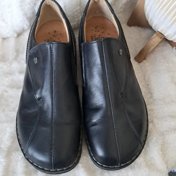 Finn Comfort Flagstaff Loafers Black Leather Comfort Shoes Women's Sz 9 EUC