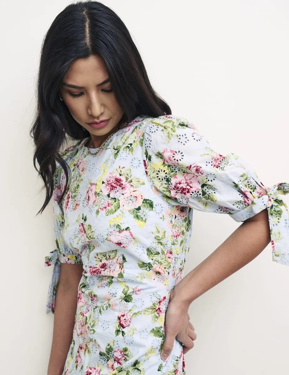 Floral Esme Broderie Anglaise Midi Tea Dress