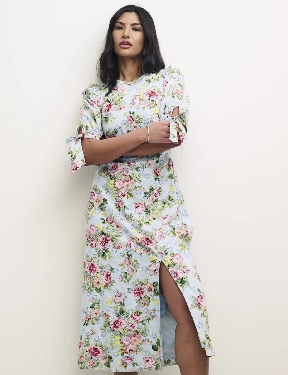 Floral Esme Broderie Anglaise Midi Tea Dress