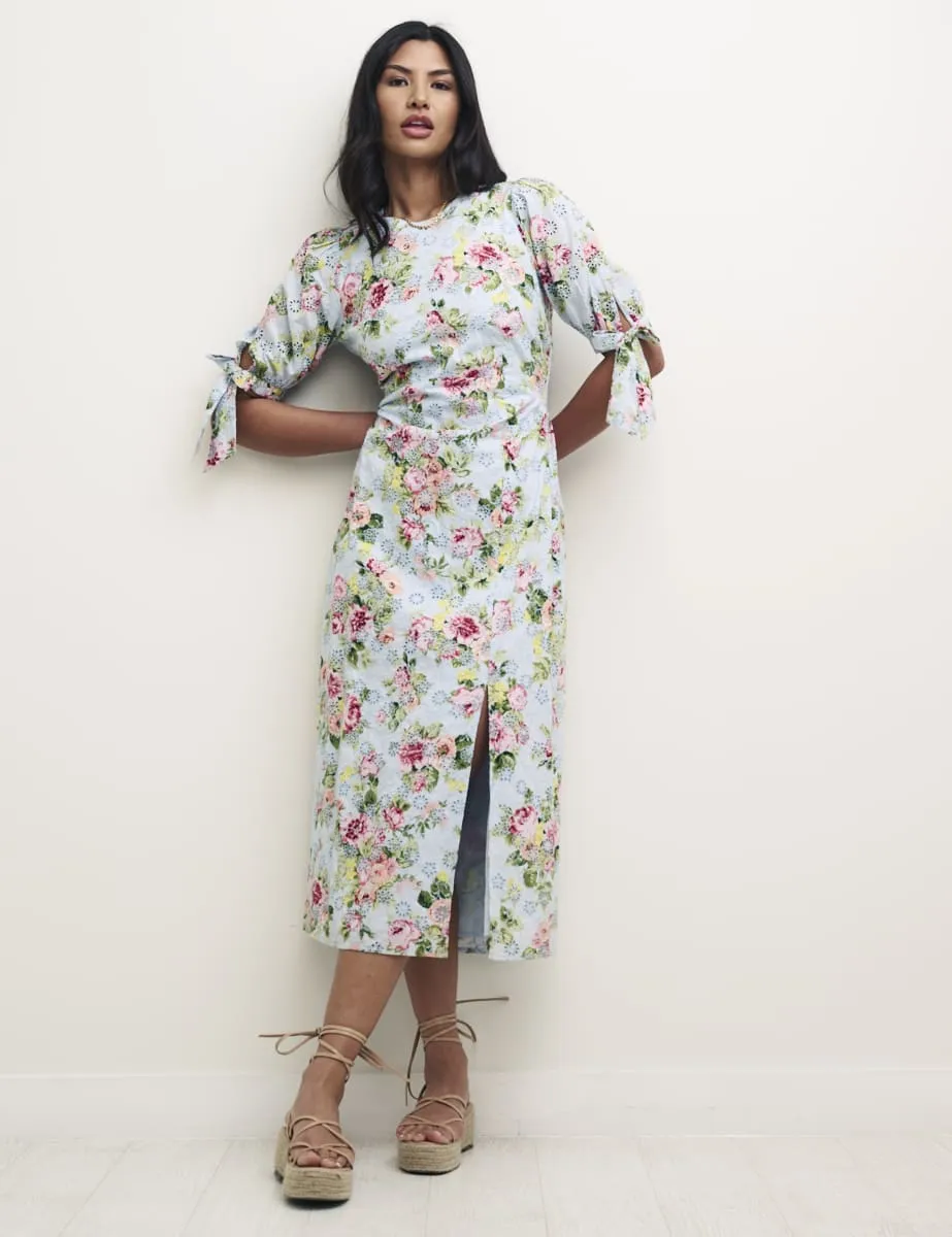 Floral Esme Broderie Anglaise Midi Tea Dress