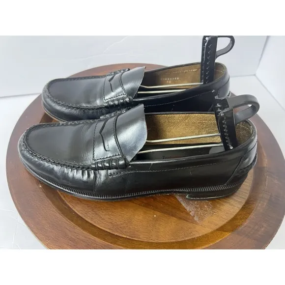 Florsheim Berkley Moc Toe Penny Loafer 17058-01 Black Leather Mens 10 D India