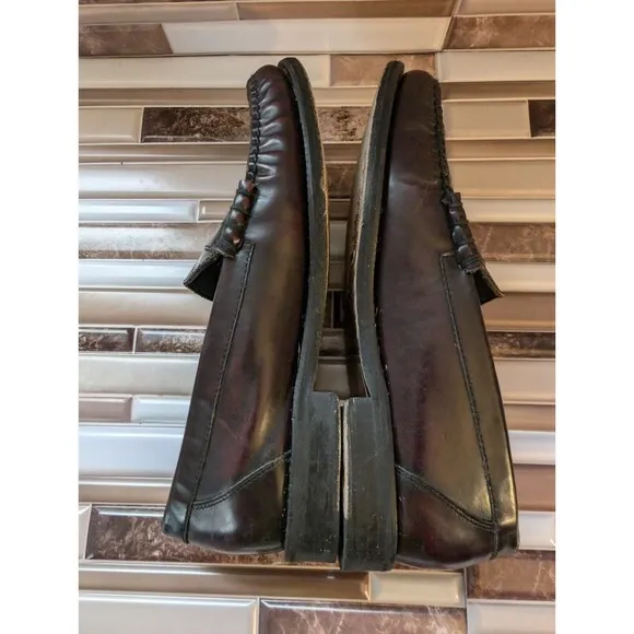 Florsheim Berkley Penny Loafers Mens 10D Mock Toe Brown Slide On Leather