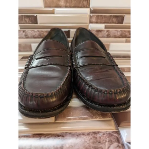 Florsheim Berkley Penny Loafers Mens 10D Mock Toe Brown Slide On Leather