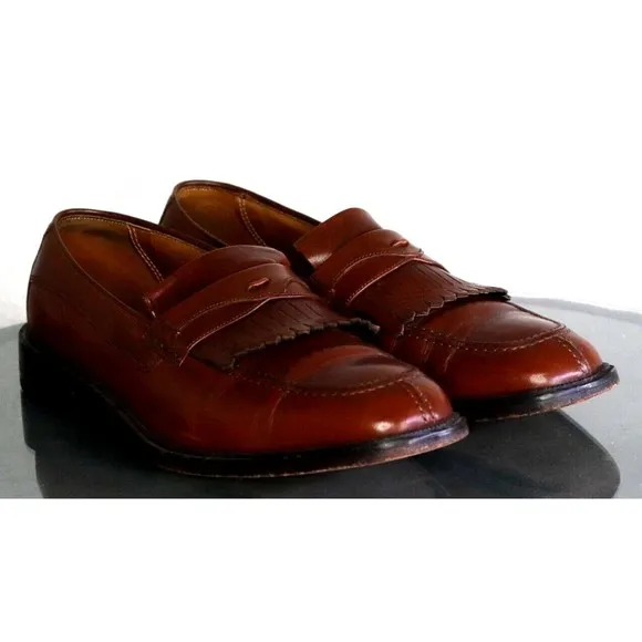 Florsheim Men's Kiltie Loafers Dress Shoes Size 9.5 D Leather Brown