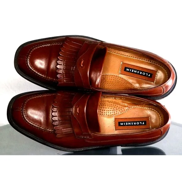 Florsheim Men's Kiltie Loafers Dress Shoes Size 9.5 D Leather Brown