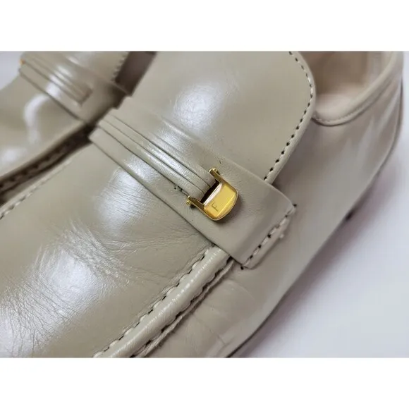Florsheim Mens Riva Beige Leather Moc Toe Loafers 17088 Sz 12 3E